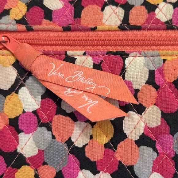 Vera Bradley Trifold Wallet Pixie Confetti Magnetic Closure Coral - Picture 4 of 6